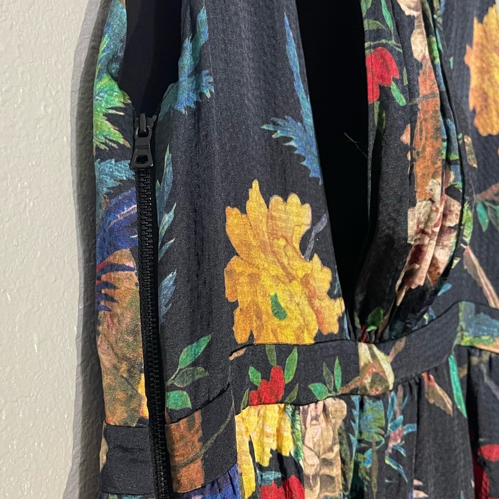 Alice + Olivia Black Floral Elis Dress - Size 8 - Picture 4 of 9